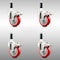Service Caster 4 Inch 316SS Red Poly Swivel 7/8 Inch Expanding Stem Caster Set Lock Brake SCC-SS316TTLEX20S414-PPUB-RED-78-4 - alternate 1
